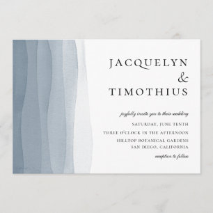 Convites Casamento Blue Ombre Watercolor