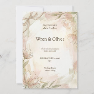 Convites Casamento Blush Magnolia