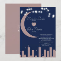 Casamento Blush Rosa Marinho Céu Noturno