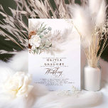 Convites Casamento Boêmia de Flores Terrenas e Pampas Grass<br><div class="desc">Pampas e flores brancas marrons,  convites para casamentos elegantes botânicos</div>