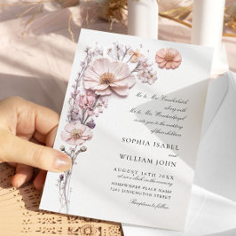Convites Casamento Boêmia de Watercolor Meadow Wildflower