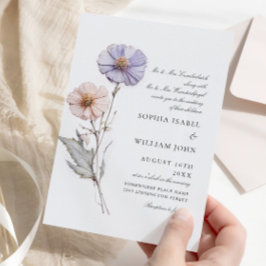 Convites Casamento Boêmia de Watercolor Meadow Wildflower
