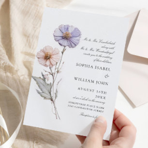 Convites Casamento Boêmia de Watercolor Meadow Wildflower