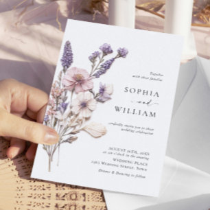 Convites Casamento Boêmia de Watercolor Meadow Wildflower