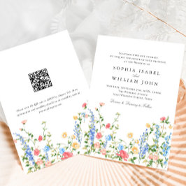 Convites Casamento Boêmia de Watercolor Meadow Wildflower