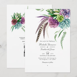 Convites Casamento Boêmico com Código QR RSVP de Código de 