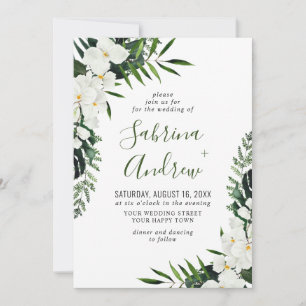Convites Casamento Boêmico das Orquídeas Brancas Elegante