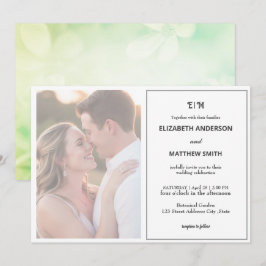 Convites casamento boêmico neutro e limpo