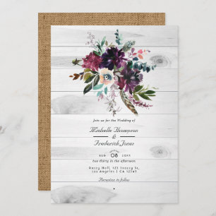 Convites Casamento Boêmico RSVP Ruspente Russo Floral Códig