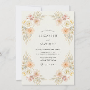 Convites Casamento Boêmio com Tons de Pêssego