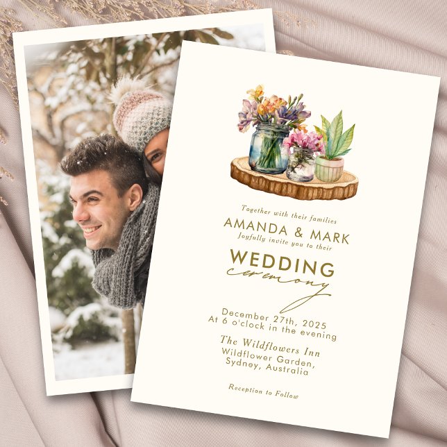 Convites Casamento Bohemian Mason Jars Boho (Criador carregado)