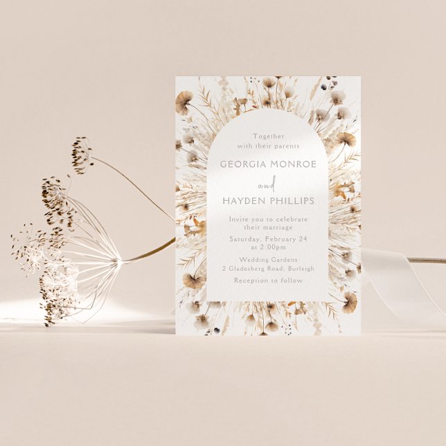 Convites Casamento Bohemian Wildflower Watercolor (Criador carregado)