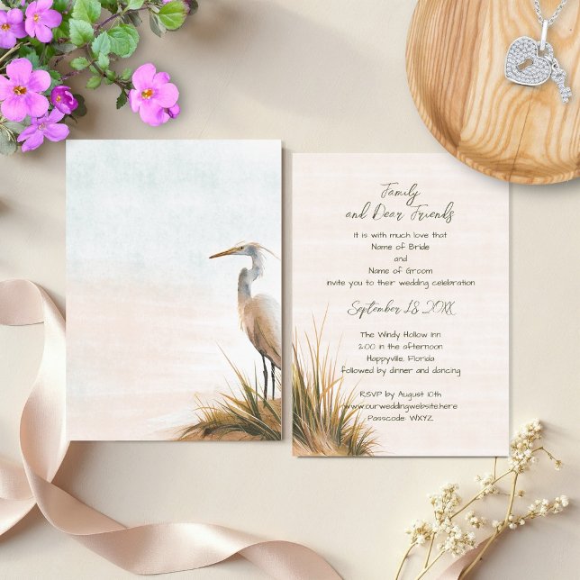 Convites Casamento Boho à Beira-Mar Tudo em Um (Criador carregado)
