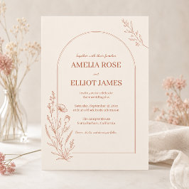 Convites Casamento Boho Arco de Terracota