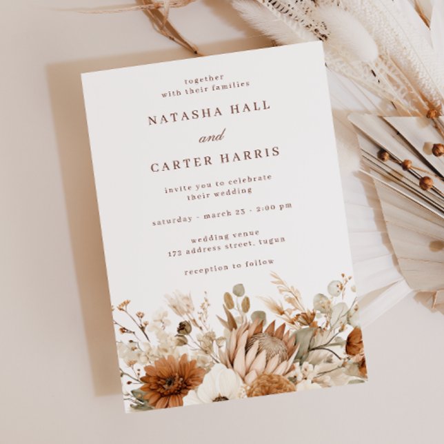 Convites Casamento Boho Blooms (Criador carregado)