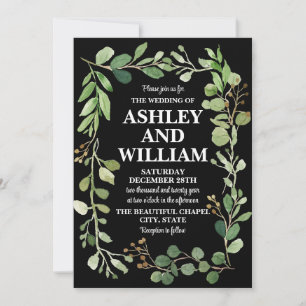 Convites Casamento Boho Bohemian Boho Black & White
