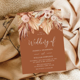 Convites Casamento Boho: Bohemian Terracotta Seco Floral