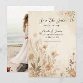 Convites Casamento Boho Botânico Floral Delicado Vintage