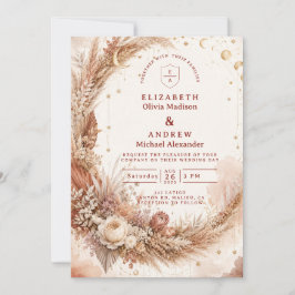 Convites Casamento Boho Celestial Atemporal