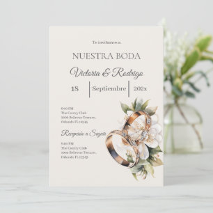 Convites Casamento Boho com Anéis