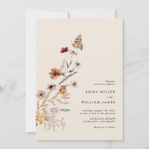 Convites Casamento Boho com Flores Silvestres