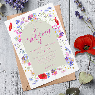 Convites Casamento Boho com Flores Silvestres
