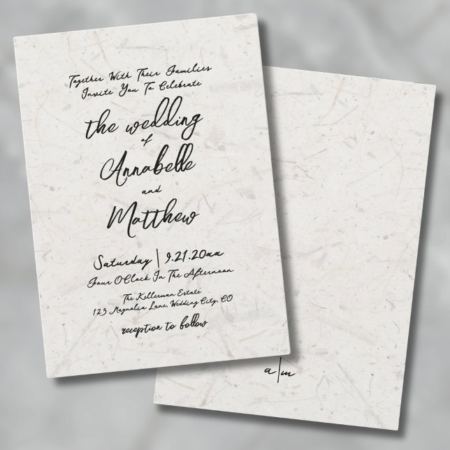 Convites Casamento Boho com Letra Manuscrita (Handwritten Script Natural Earthy Boho Wedding Invitation)