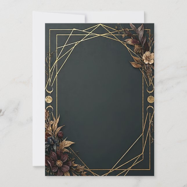 Convites Casamento Boho Dark Academia  (Frente)