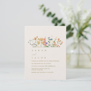 Convites Casamento Boho de Flores Silvestres de Verão