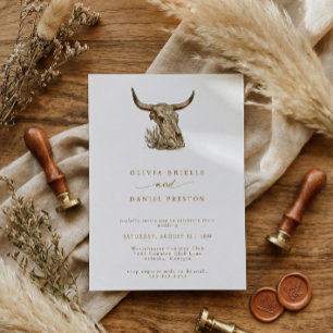 Convites Casamento Boho de Grama das Pampas Rústico Ocident