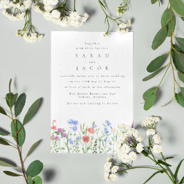 Convites Casamento Boho de Jardim com Flores Silvestres da