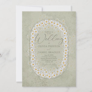 Convites Casamento Boho de Verde Salvia e Gardênias Brancas