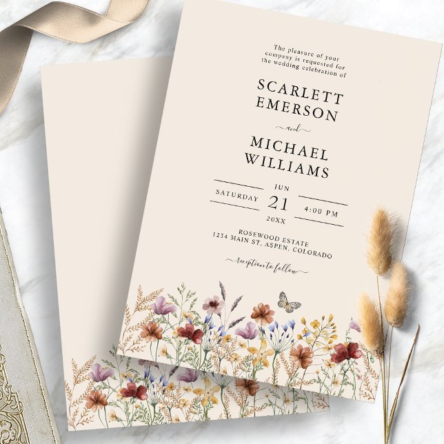 Convites Casamento Boho Elegante (Elegant Boho Wedding Invitation
)