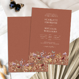 Convites Casamento Boho Elegante em Terracota