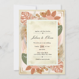 Convites Casamento Boho em Terracota