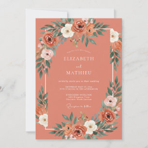 Convites Casamento Boho Exuberante de Terracota