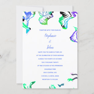 Convites Casamento Boho Floral Azul Branco Primavera Verão