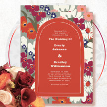 Casamento Boho Floral Terracota Retro dos Anos 70
