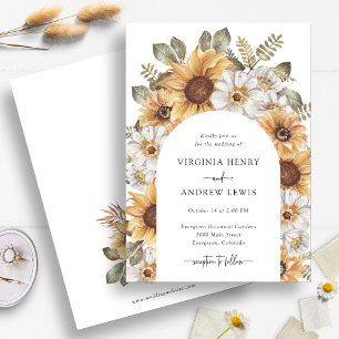 Convites Casamento Boho Girassol