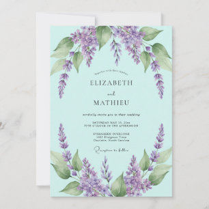 Convites Casamento Boho Lilás Hortênsia Roxa