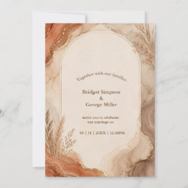 Convites Casamento Boho Mármore Ágata Terracota Rústica