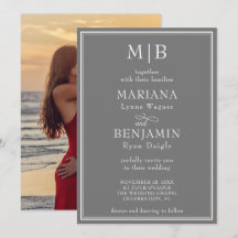 Casamento Boho Minimalista Cinza Moderno com Foto