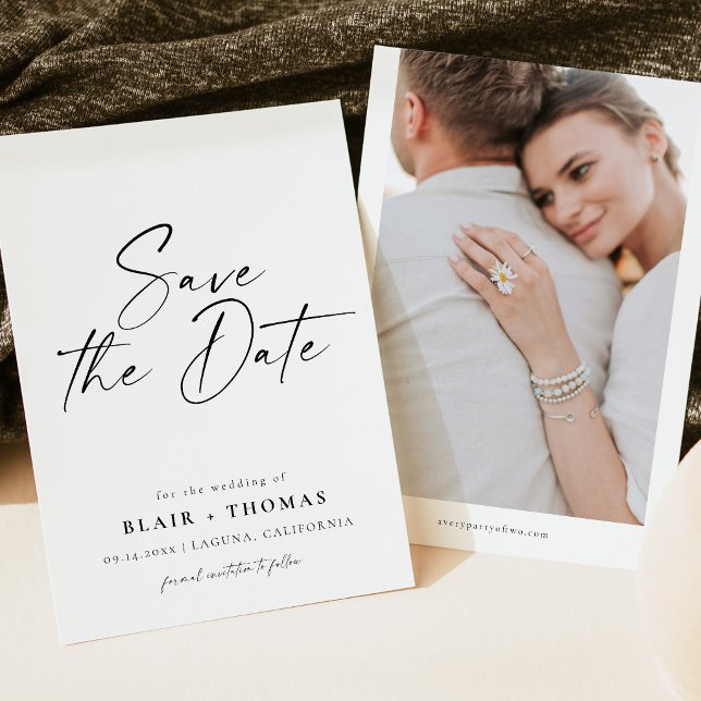 Convites Casamento Boho Minimalista Moderno Save the Date (Criador carregado)