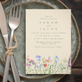 Convites Casamento Boho no Jardim com Flores Silvestres da 