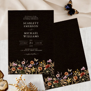 Convites Casamento Boho Preto