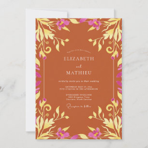 Convites Casamento Boho Refinado Terracota