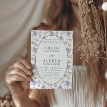 Casamento Boho Roxo Floral Aquarela