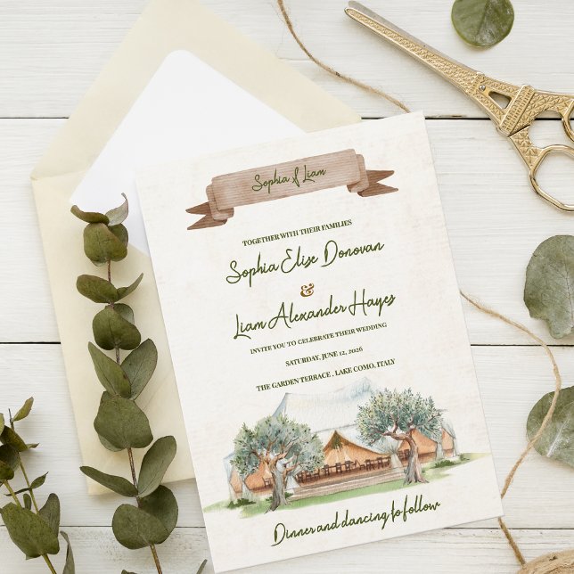 Convites Casamento Boho Rústico ao Ar Livre com Tenda de Ac (Boho Outdoor Tent Wedding Invitation | Rustic Watercolor Camp Wedding Invite)