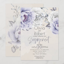 Convites Casamento | Boho Rústico Lilás e Peônia Alabastro
