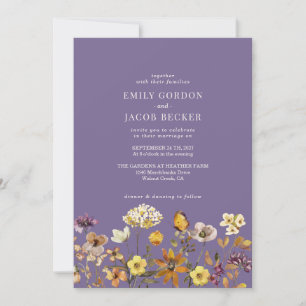 Convites Casamento Boho Selvagem Flor Silvestre Lavanda Out